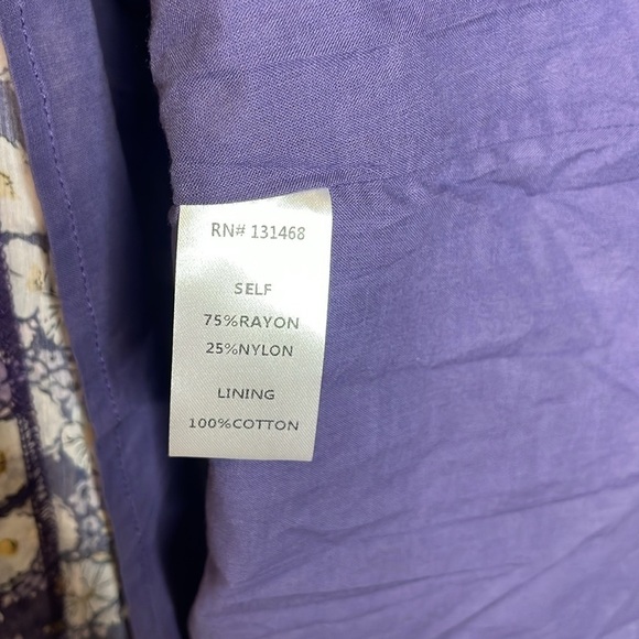 VICI | Long Sleeve Purple Floral Puff Sleeve Dress Size Large NWT - Picture 6 of 7